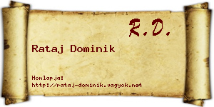 Rataj Dominik névjegykártya